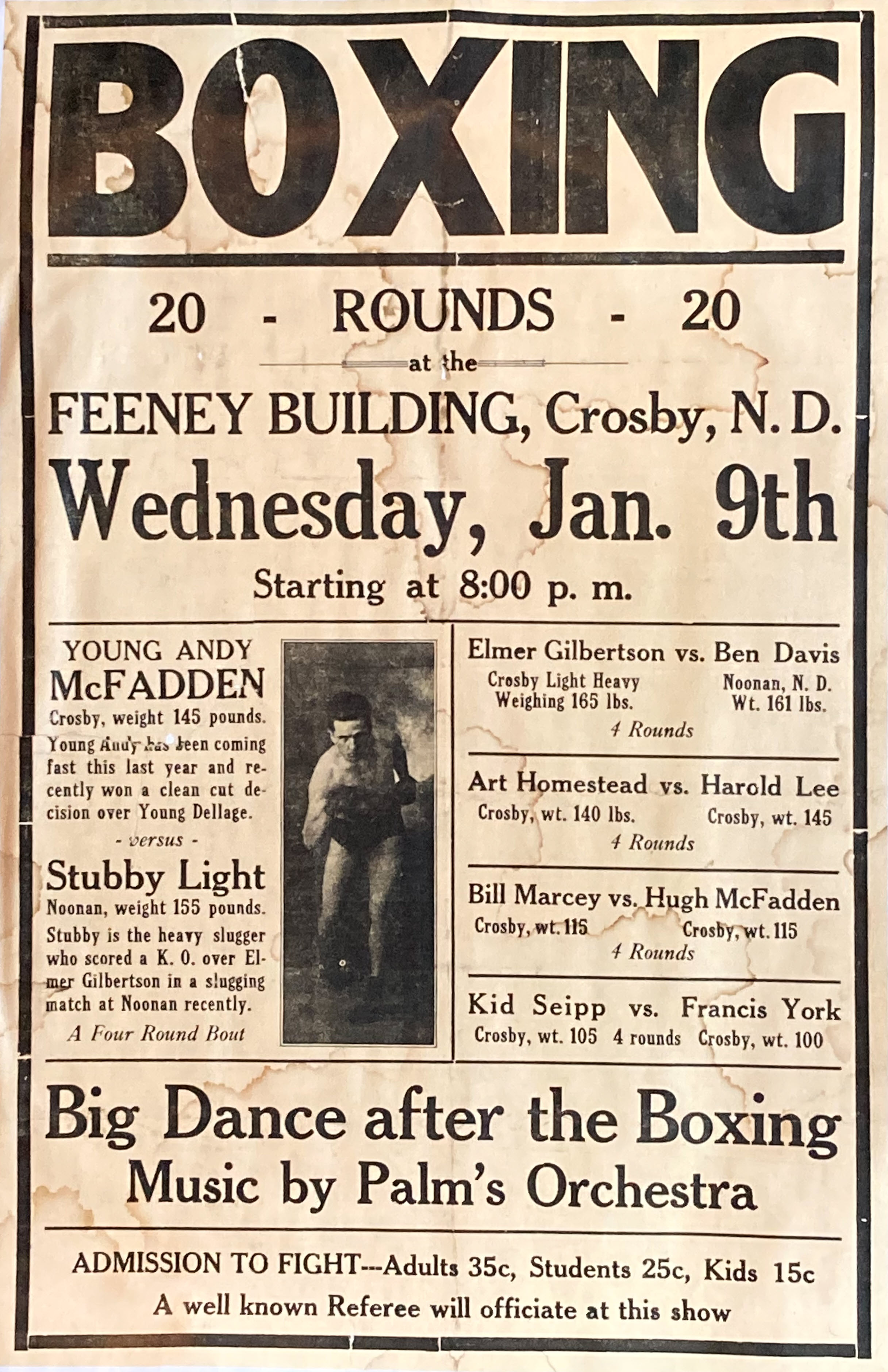 Fight card for Andy and Hugh