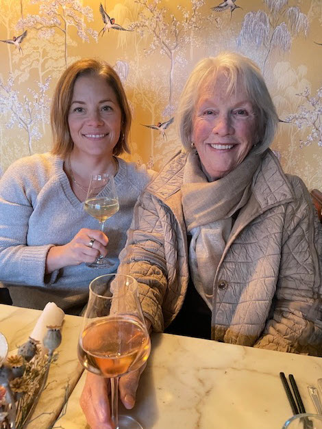 Susan and daughter Maggie at dinner.