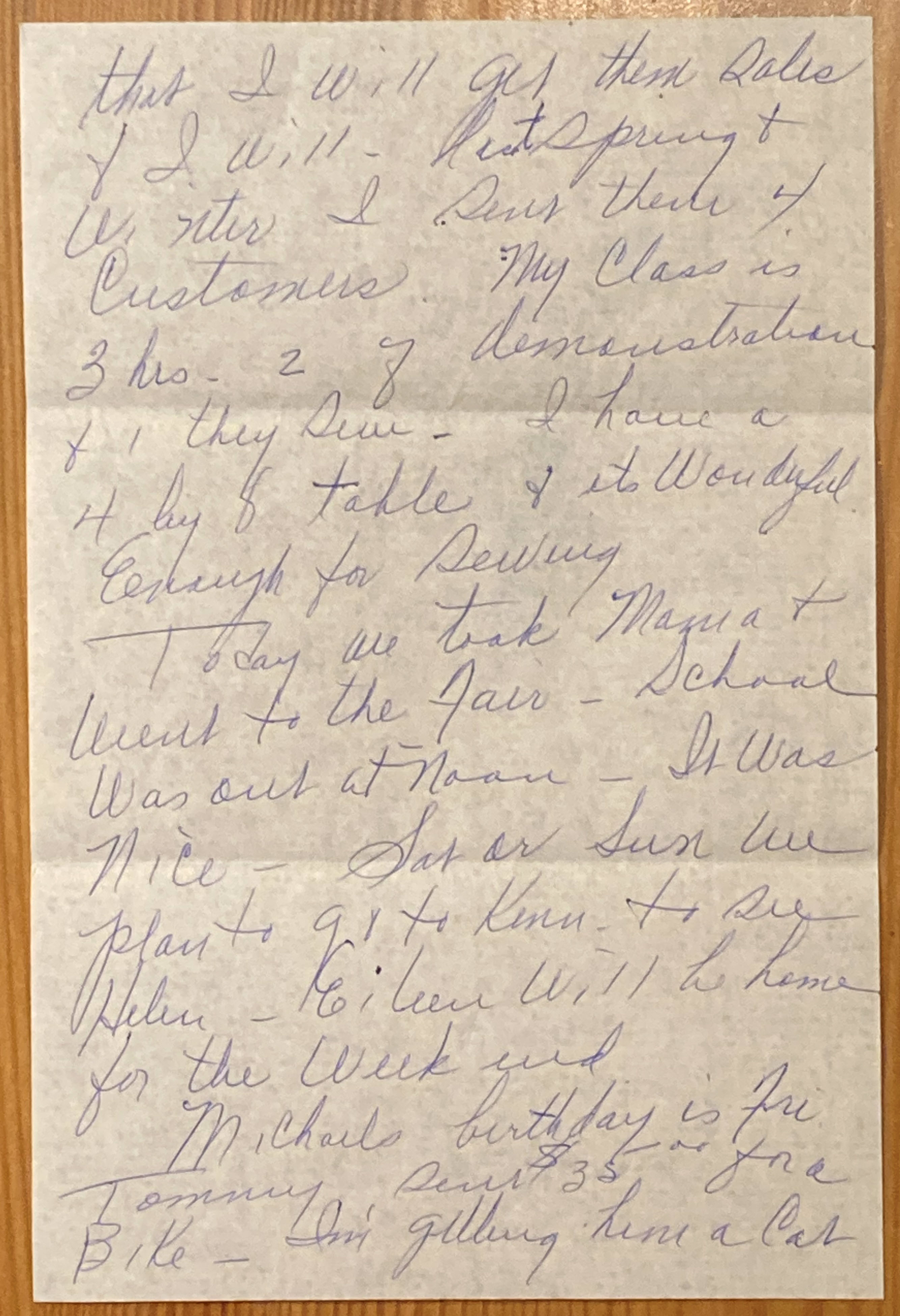 A letter from Mom to her sister, Elizabeth.